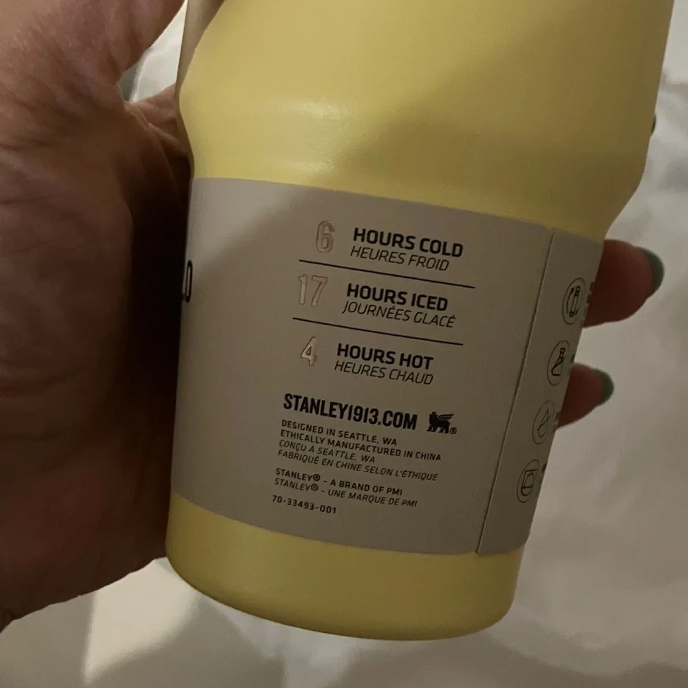 NEW Stanley Yellow 14 ounce Tumbler with Gray Lid and Straw pomelo color - Picture 5 of 8